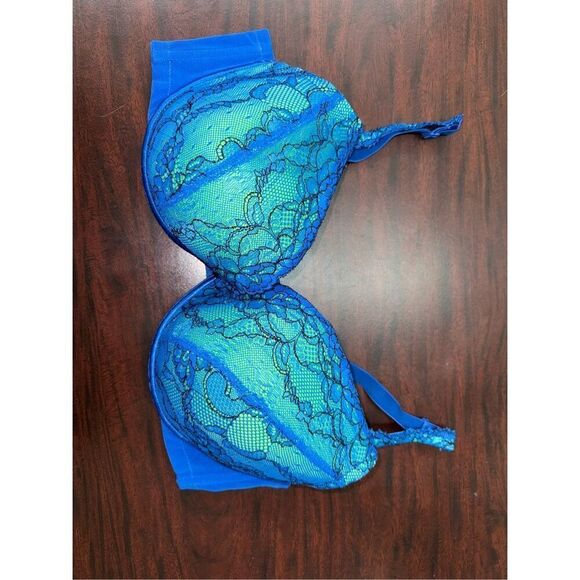 Cacique Blue and Green Lace Bra Size 44DD - Picture 1 of 6